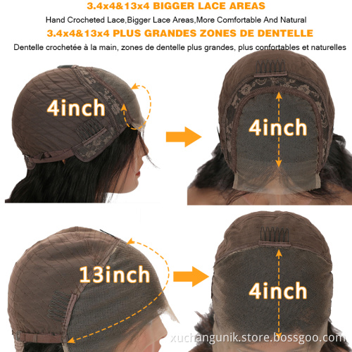 Uniky Pre Plucked Natural Hairline 13*4 Lace Front Human Hair Wigs,Ombre Highlight Wig Brown Honey Colored Remy Human Hair wig